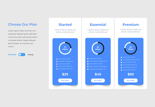 Modern Pricing Table Element