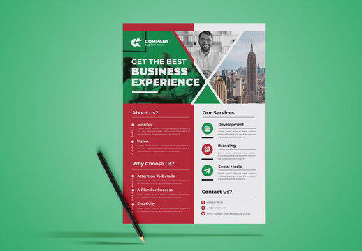 Multipurpose Flyer Layout with Red Accent