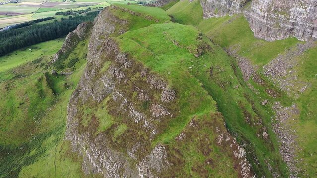 The beautiful Binevenagh mountain near Limavady in Northern Ireland, United Kingdom