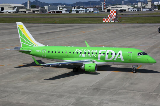 Fuji Dream Airlines FDA Embraer ERJ 175 airplane at Nagoya Komaki airport in Japan