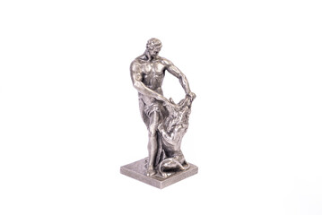 The statue of a biblical hero Samson killing the lion,