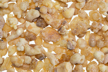 Frankincense (Boswellia papyrifera) from the area around Eritrea in northeastern Africa. Frankincense (also known as olibanum) is an aromatic resin that was already used in ancient times as incense.