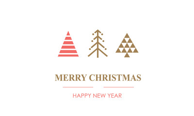 Christmas card with christmas tree. Merry Christmas postcard - 542161156