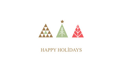 Christmas card with christmas tree. Happy holidays postcard - 542161185