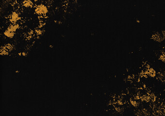 Fototapeta premium 黒地に左上、右下に筆で金色を描いた背景画像