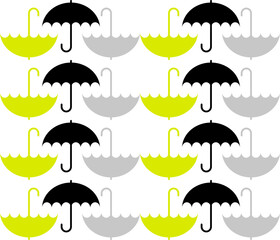 Seamless vector pattern made of umbrellas on white