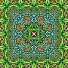 3d effect - abstract kaleidoscopic geometric factal pattern