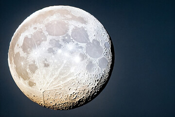 large moon with details against the dark sky