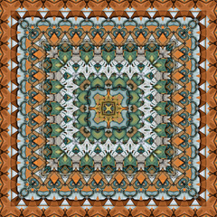 3d effect - abstract square kaleidoscopic geometric fractal graphic