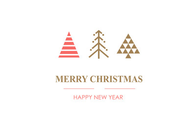 Christmas card with christmas tree. Merry Christmas postcard - 542163389