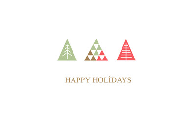 Christmas card with christmas tree. Happy holidays postcard - 542163398