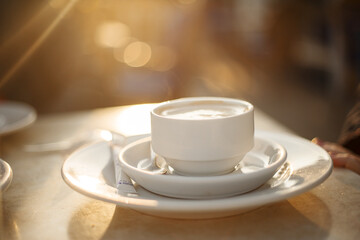 cup of coffee on a table