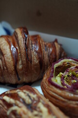 Croissants and Pistachio roll crispy from butter