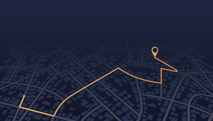 Gps map navigation to own house. View from above the map buildings. Detailed view of city. Decorative graphic tourist map City top view. Abstract background. Flat style, Vector, illustration isolated.