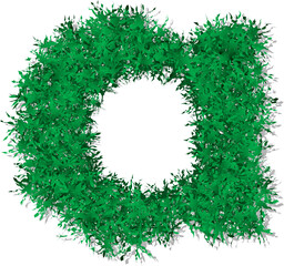 3D realistic green grass typography font text art lowercase