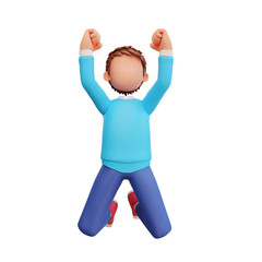 3d illustration cute boy back to school