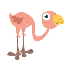 Clip art illustration of cute bird cartoon character for children.