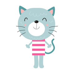 Cute kitten cartoon illustration