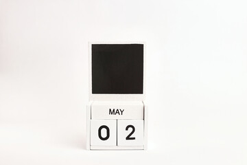 Calendar with the date May 2 and a place for designers. Illustration for an event of a certain date.