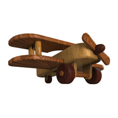 WOODEN PLANE TOYS 3D ISOLATED