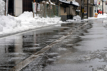 雪の金沢・消雪装置