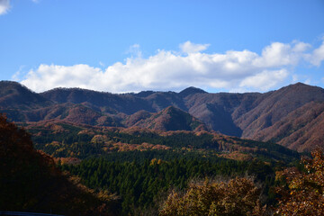 Fototapeta na wymiar 紅葉の山々