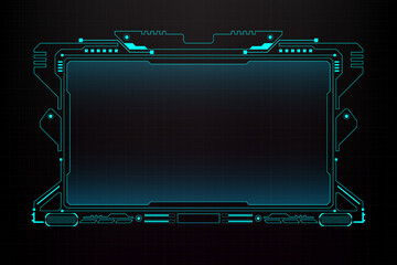 HUD Sci-Fi Futuristic User Interface Screen For Text Information. Technology Virtual Reality View Display Element Vector. © Pakpoom