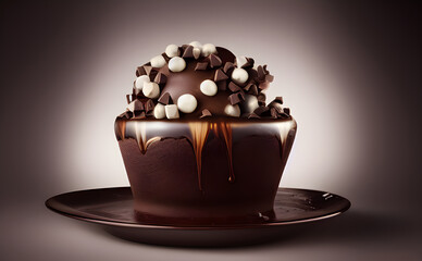 Delicious decadent gourmet chocolate dessert.