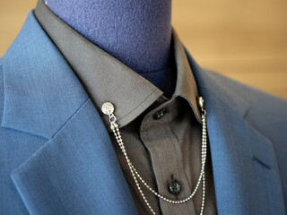 Close up of suit bespoke tailor and detail