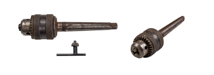 Used holder for drills, isolated on  transparent background