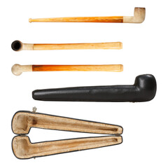 Tobacco pipe and  holster isolated on transparent background
