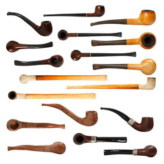 Tobacco pipes  isolated on transparent background