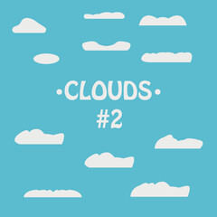 Set of lush clouds to create flat illustrations