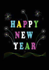 Happy new year 2023 celebration poster design. element and dark background vector.