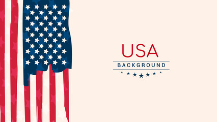 USA Background Vector illustration. Flag american vintage style with copy space