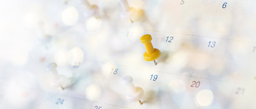 Close up of calendar , Planner and organizer to plan and reminder daily appointment, meeting agenda, schedule, timetable, and management, event , holiday .