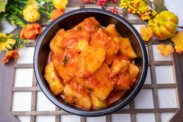 Korean traditional food Radish Kimchi - Kkakdugi