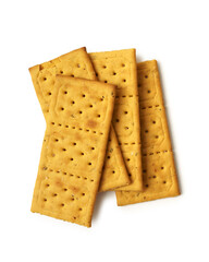 top view crackers. isolated white background