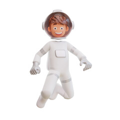 3d illustration cute spaceman astronaut  