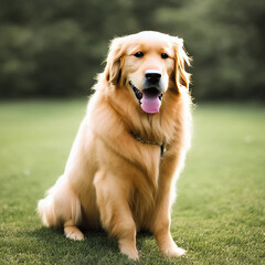 golden retriever on grass