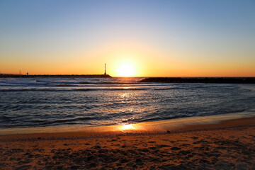 View of beautiful sea at sunset