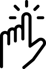 Finger tap linear black  icon