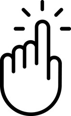Finger tap linear black  icon
