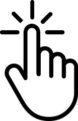 Finger tap linear black  icon