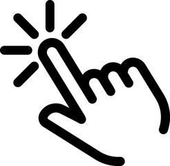 Finger tap linear black  icon