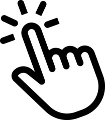 Finger tap linear black  icon