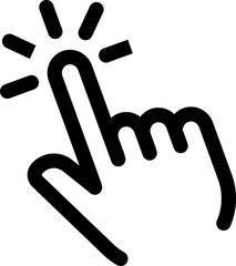 Finger tap linear black  icon