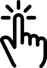 Finger tap linear black  icon