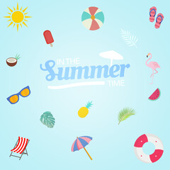 simple blue summer time illustration