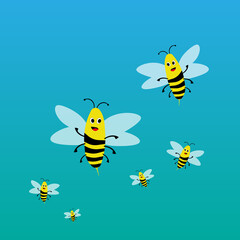 illustration honey bee, bee design jpeg set cute bee animal cartoon, simple jpg illustration Cartoon Funny Black Yellow Striped Bee image Collection

